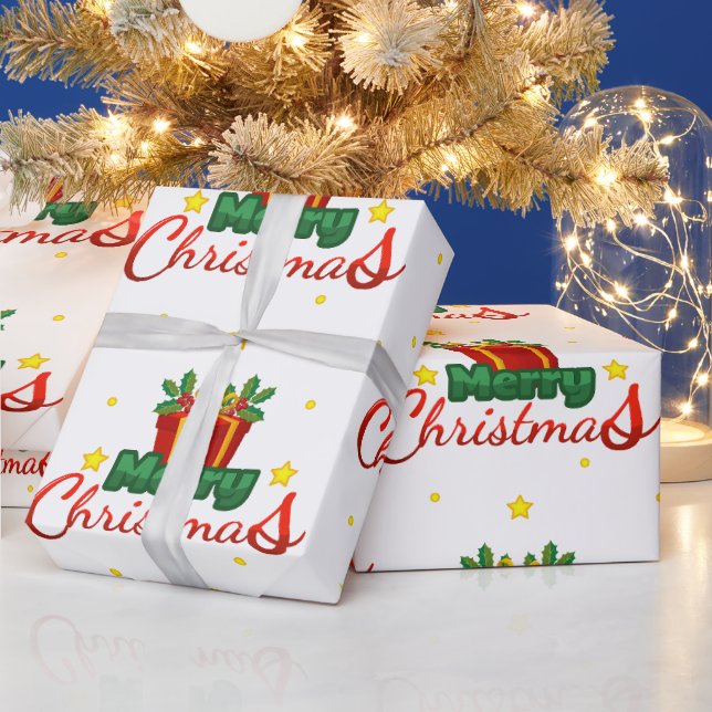 Glad jul presentförpackning omslags papper presentpapper (Helgdagar)