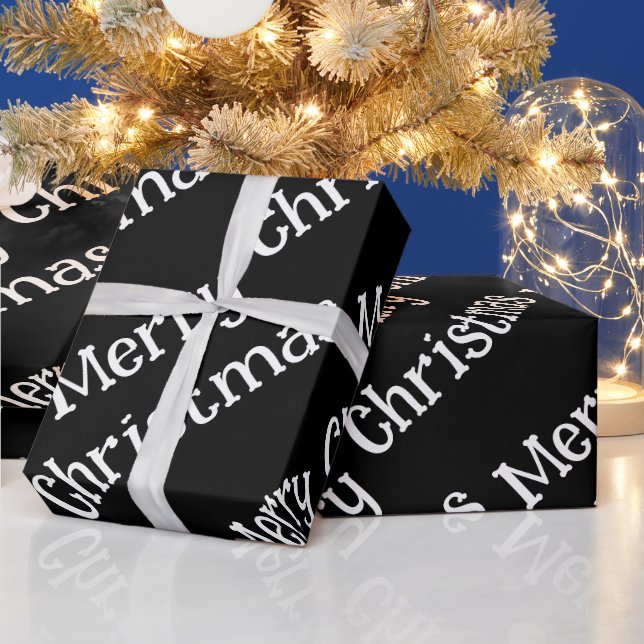 Glad jul presentpapper Svart (Helgdagar)