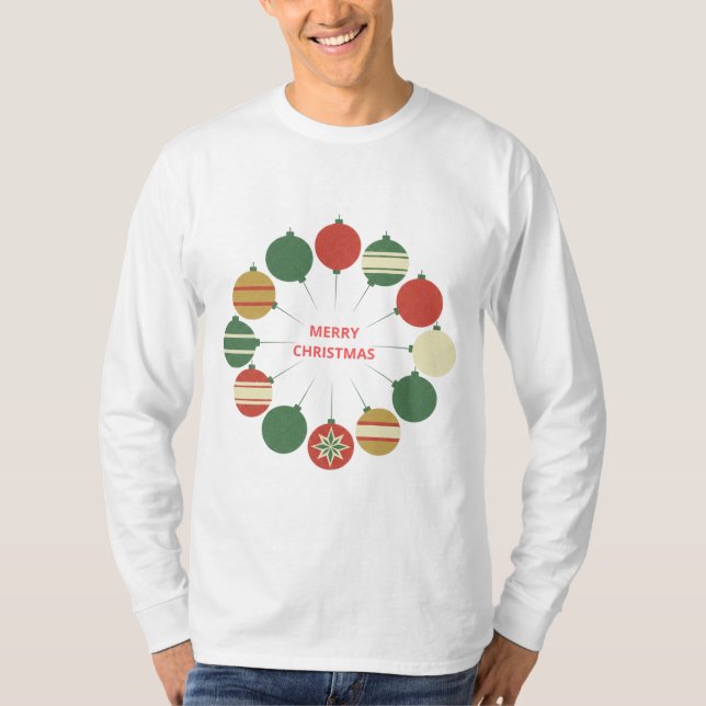 Glad Jul Prydnadscirkel – Vintage Jul  T Shirt (Framsida)