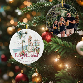 Glad jul Puerto Vallarta julfoto Julgransprydnad Keramik