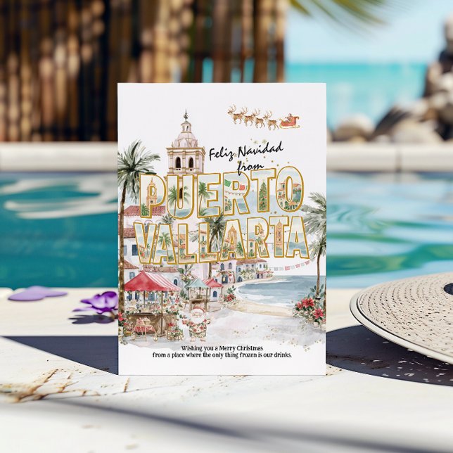 Glad jul | Puerto Vallarta Tropisk jul Vykort (Skapare uppladdad)