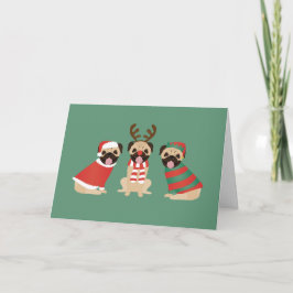 Glad Jul Pug Hundar Helgkort