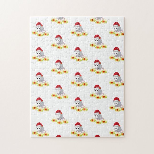 Glad jul Pussel Jul Opossum  (Vertikal)