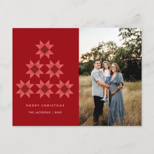Glad jul Quilt stjärna Holiday Design Helg Vykort