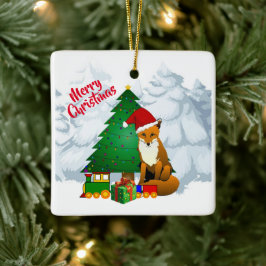 Glad jul Räv Ornament