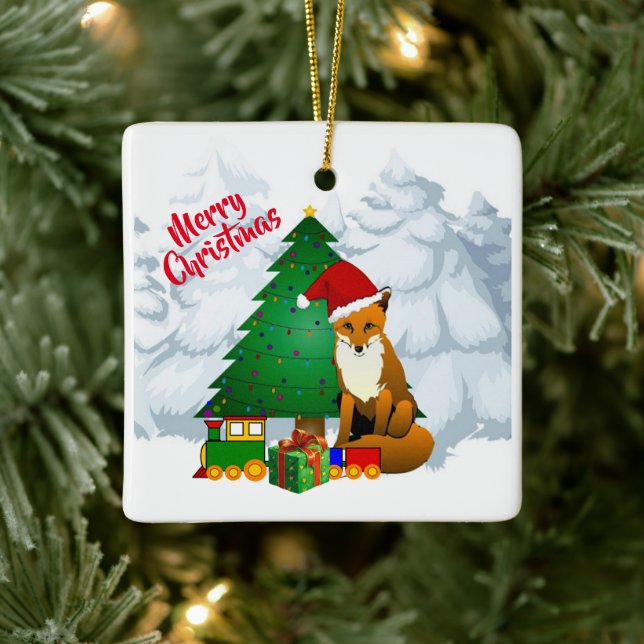 Glad jul Räv Ornament (Träd)