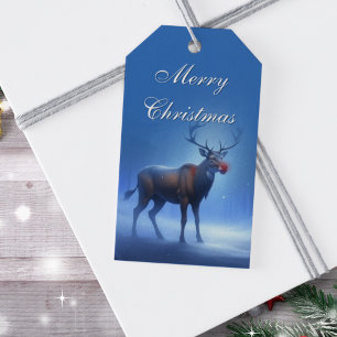 Glad jul Redigerbar Vinterstämning Presentetikett