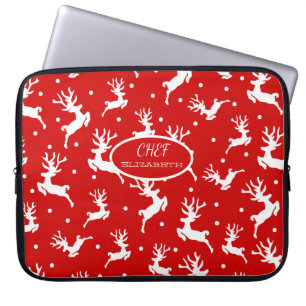 Glad Jul Renar Röda Högtid Laptop Fodral