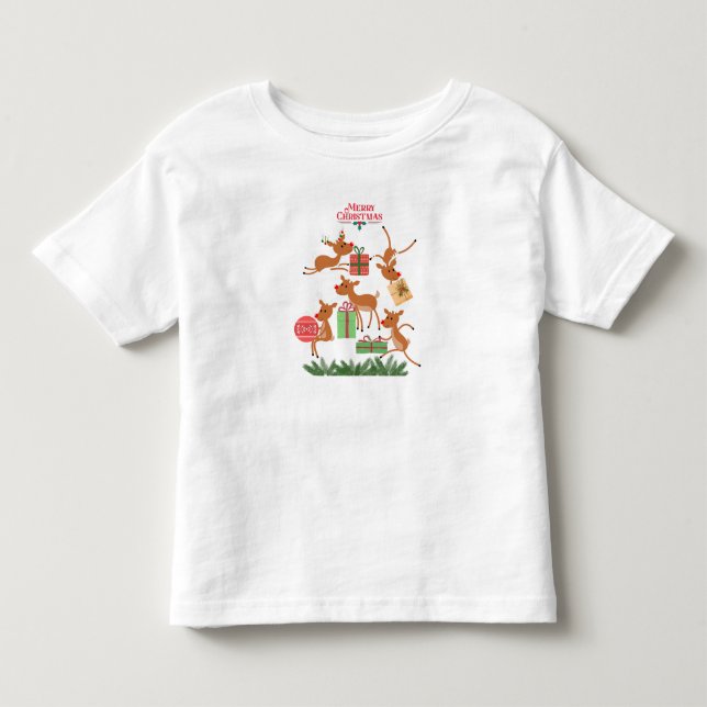 Glad jul renar t shirt (Framsida)