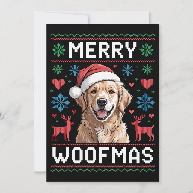 Glad Jul Retriever Julhatt Hund Inbjudningar (Framsida)