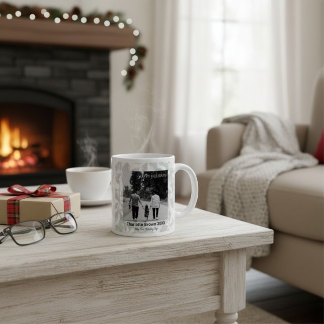 Glad jul retro årstider hälsningar kaffemugg jumbo mugg (Skapare uppladdad)