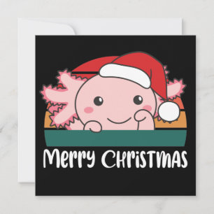 Glad jul Retro Axolotl Julinbjudan Inbjudningar