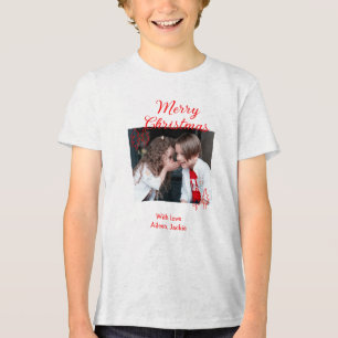 Glad jul retro julgran barn foto na t shirt
