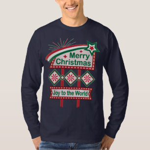 Glad jul Retro Marquee – Gläd dig jord T Shirt