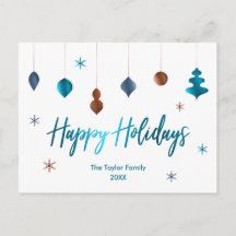 Glad jul Retro Teal Koppar Marin Dekor