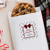 Glad jul röd Bow Personlig Förmånsetikett