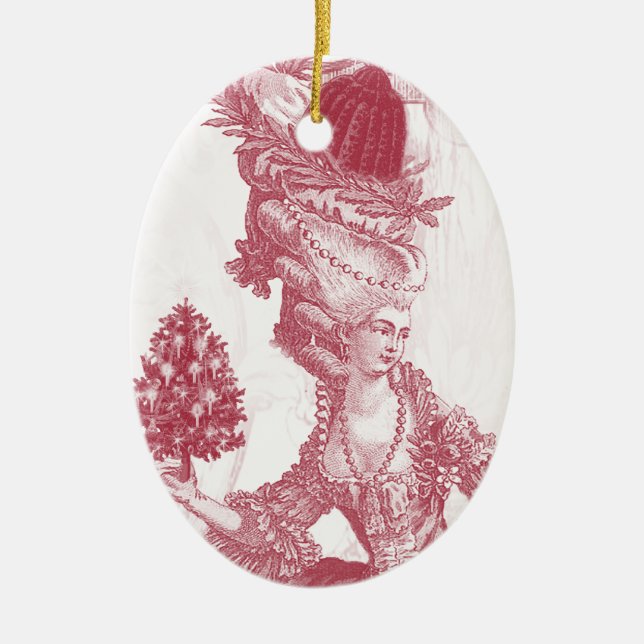 Glad Jul (röd) Julgransprydnad Keramik (Framsidan)