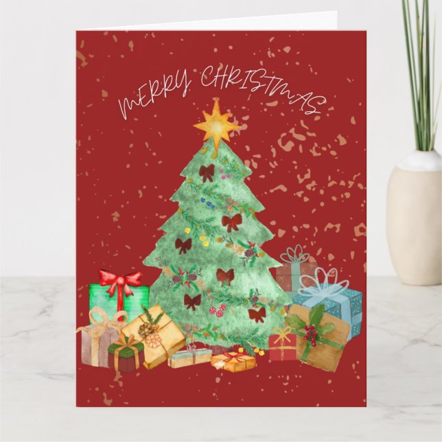 GLAD JUL(RÖD) KORT (Framsida)