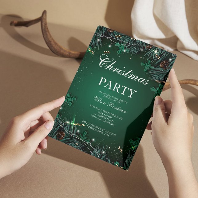 Glad jul | Röd typografi Inbjudningar (Skapare uppladdad)