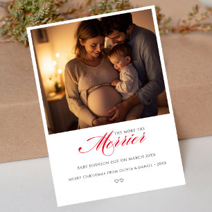 Glad Jul Röda Bebis Tillkännagivande Julkort