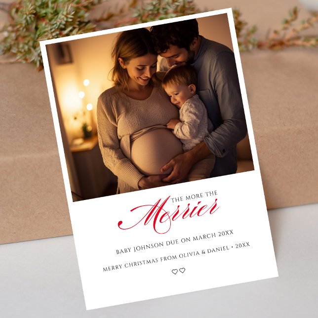 Glad Jul Röda Bebis Tillkännagivande Julkort (Skapare uppladdad)