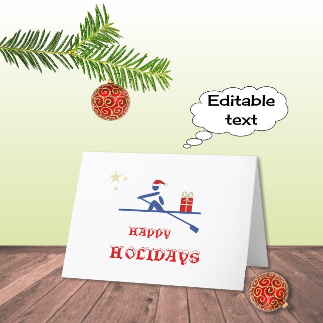 Glad jul roddare som kommer med gåva helgkort (Skapare uppladdad)