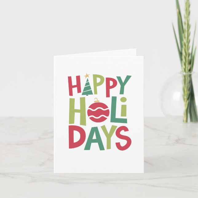 Glad jul rolig färgrik handlettererad helgkort (Framsida)