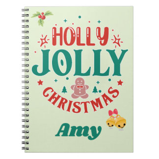 Glad Jul Rolig Gingerbread Man Retro Anteckningsbok