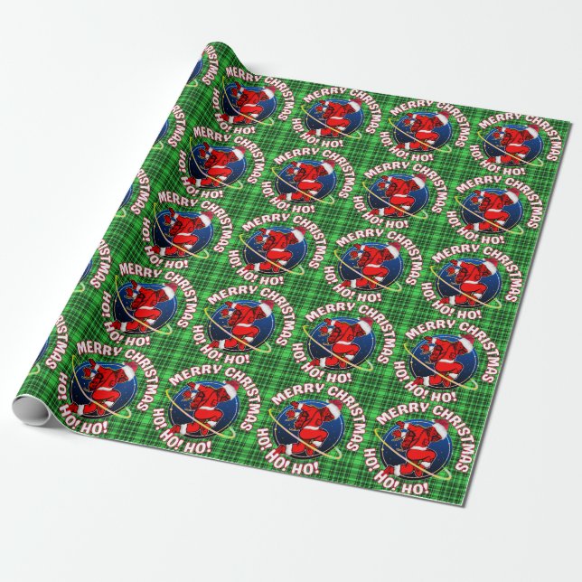 GLAD JUL ROLIG RYMD ASTRONAUT  PRESENTPAPPER (Utrullad)