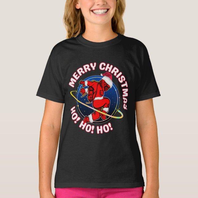 GLAD JUL ROLIG RYMD ASTRONAUT T SHIRT (Framsida)
