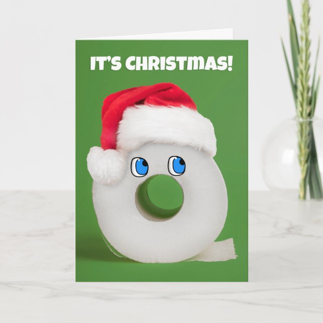 Glad jul rullande toalettpapper helgkort (Framsida)