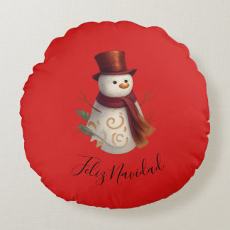 Glad jul runt kastkudde - Feliz Navidad Rund Kudde