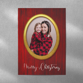  Glad jul rustic rolig söt ram Lägg till foto Julkort