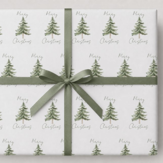 Glad jul Rustika Minimalistiska Träd Presentpapper (Skapare uppladdad)