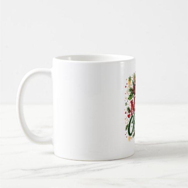 Glad jul Rutat band Kaffemugg (Vänster)