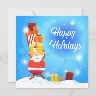 Glad jul Santa bär julklappar Julkort