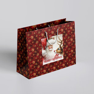 Glad jul Santa Claus Rudolph presentpåse