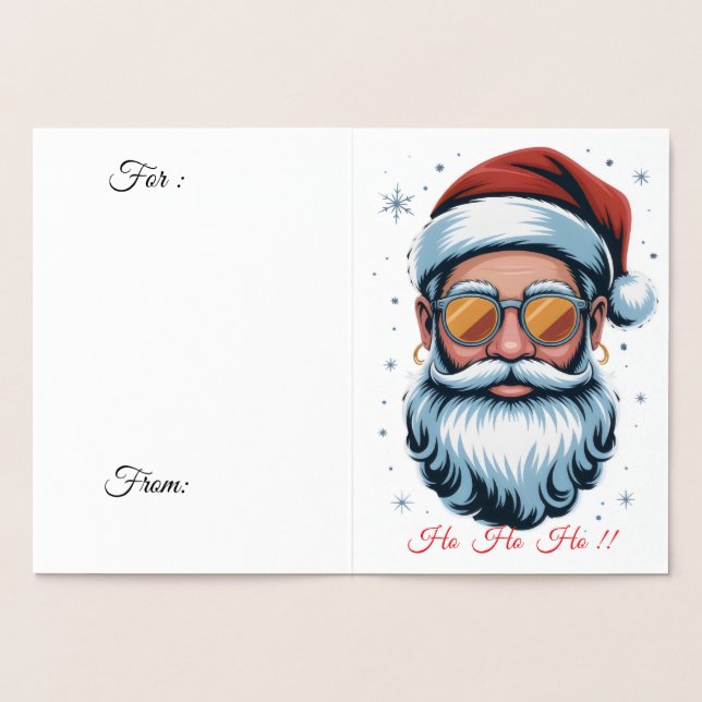 Glad jul Santa folie kort (Insida)