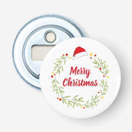 Glad jul Santa hatt krans Flasköppnare