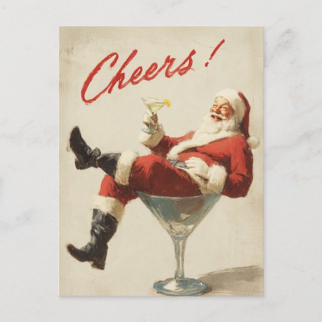 Glad jul Santa Högtider Glädje Helg Vykort (Framsida)