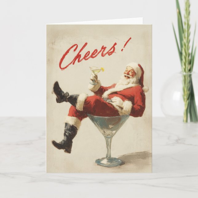 Glad jul Santa Högtider Glädje Helgkort (Framsida)