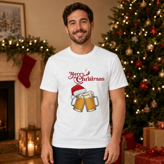 Glad jul Santa mössa Ölmuggar T Shirt (Skapare uppladdad)