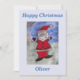 Glad Jul Santa Platt Kort