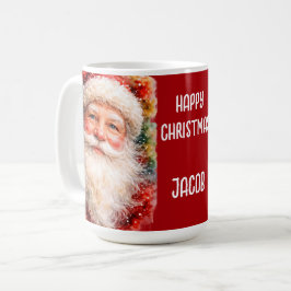 Glad jul Santa Porträtt Kaffemugg