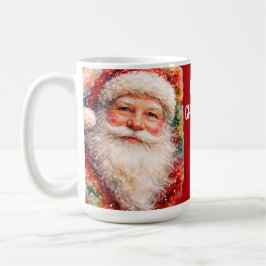 Glad jul Santa Porträtt Kaffemugg