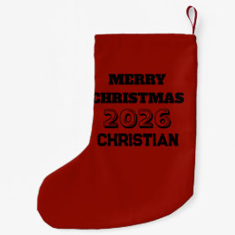 Glad jul Santa Porträtt Liten Julstrumpa