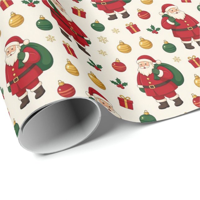 Glad jul Santa presentpapper (Rullad Hörn)