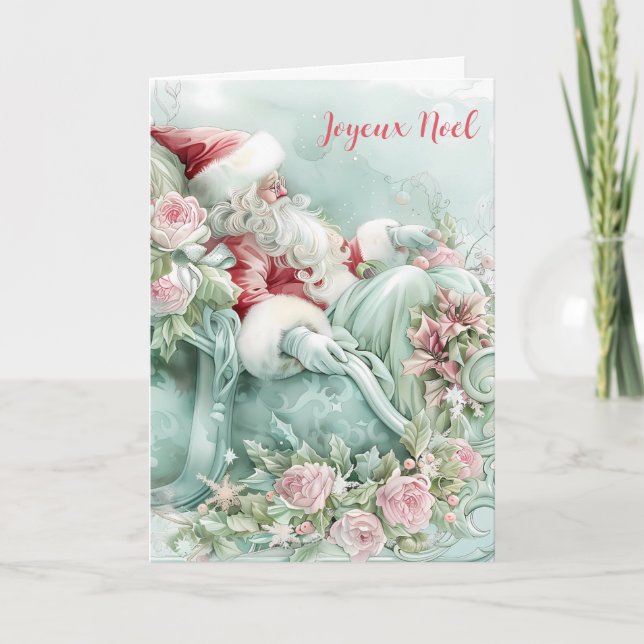 Glad jul Santa slädfolded kort (Framsida)