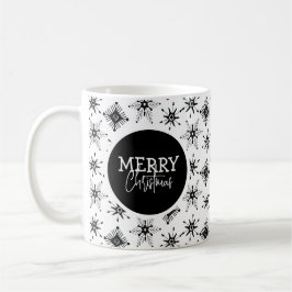 Glad jul Script Blommor Snöflingor     Kaffemugg