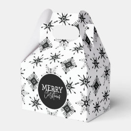 Glad jul Script Svarta snöflingor    Presentaskar